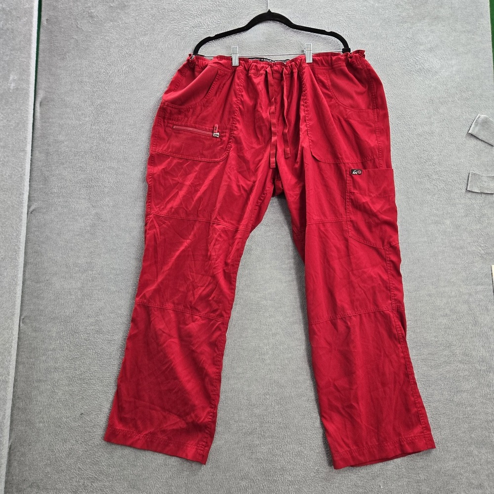Koi Lite Women Scrub Pants 2X Red 721 Peace 6 Pocket Drawstring Cargo Pocket